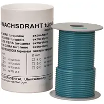 Schuler Dental S-U-WACHSDRAHT - восковая проволока бирюзовая, экстра твердая, 4,0 мм, катушка 250 г